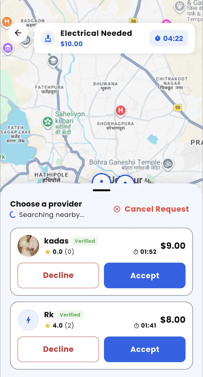 Gadzira mobile app client dashboard interface